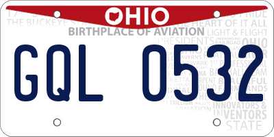 OH license plate GQL0532