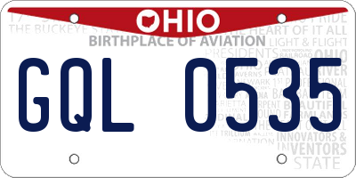 OH license plate GQL0535
