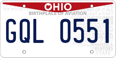 OH license plate GQL0551