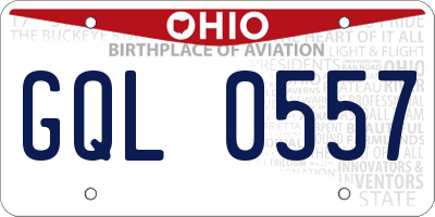 OH license plate GQL0557