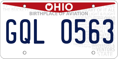 OH license plate GQL0563