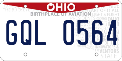 OH license plate GQL0564
