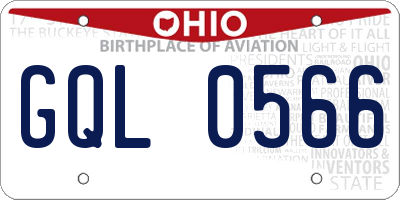 OH license plate GQL0566