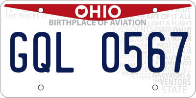 OH license plate GQL0567