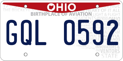 OH license plate GQL0592