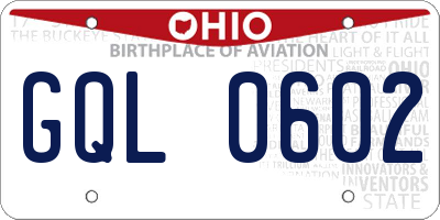 OH license plate GQL0602