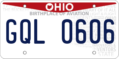 OH license plate GQL0606