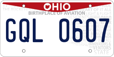 OH license plate GQL0607