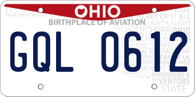 OH license plate GQL0612