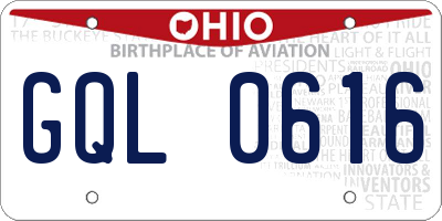 OH license plate GQL0616