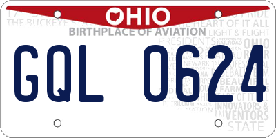 OH license plate GQL0624