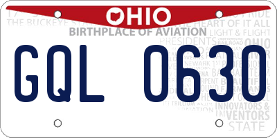 OH license plate GQL0630