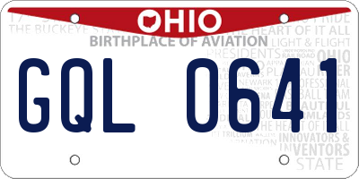 OH license plate GQL0641