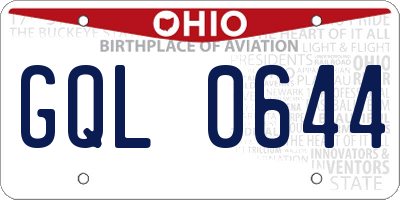 OH license plate GQL0644