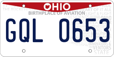 OH license plate GQL0653