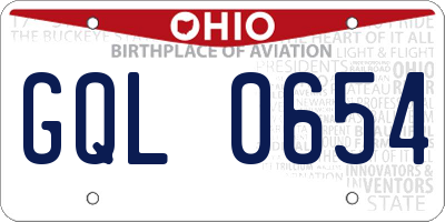 OH license plate GQL0654