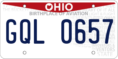 OH license plate GQL0657
