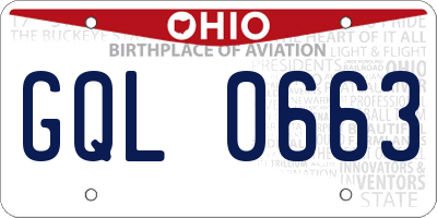 OH license plate GQL0663