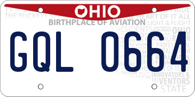 OH license plate GQL0664