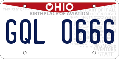 OH license plate GQL0666