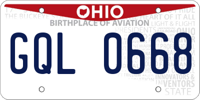 OH license plate GQL0668