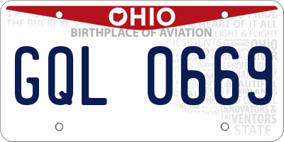OH license plate GQL0669