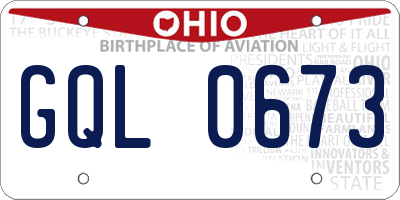 OH license plate GQL0673