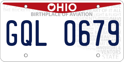 OH license plate GQL0679