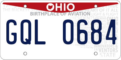 OH license plate GQL0684