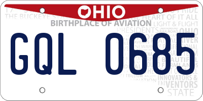 OH license plate GQL0685