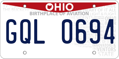 OH license plate GQL0694