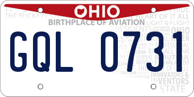OH license plate GQL0731
