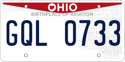 OH license plate GQL0733