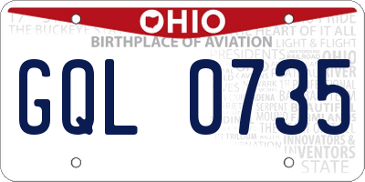 OH license plate GQL0735