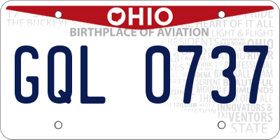 OH license plate GQL0737