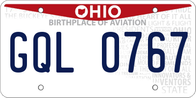 OH license plate GQL0767