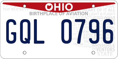OH license plate GQL0796