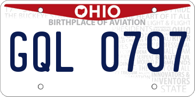 OH license plate GQL0797