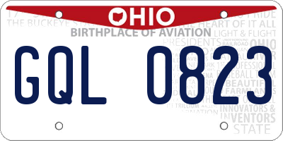 OH license plate GQL0823