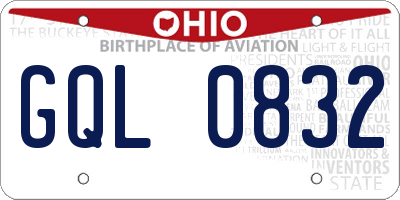 OH license plate GQL0832
