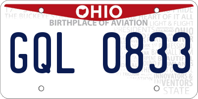 OH license plate GQL0833
