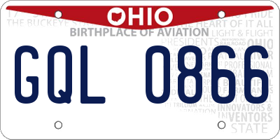 OH license plate GQL0866