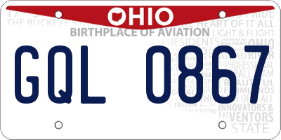 OH license plate GQL0867