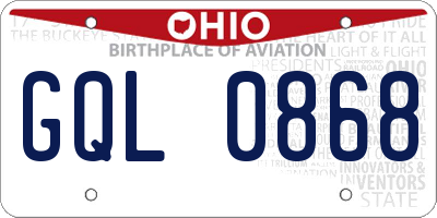 OH license plate GQL0868