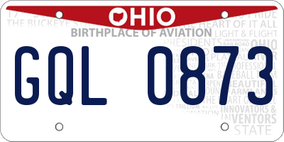 OH license plate GQL0873