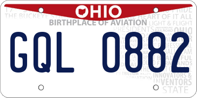 OH license plate GQL0882