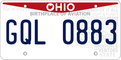 OH license plate GQL0883