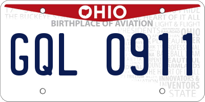 OH license plate GQL0911