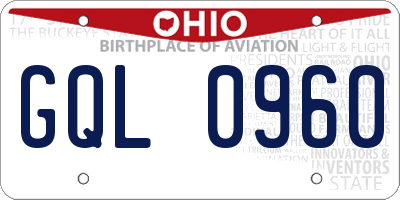 OH license plate GQL0960