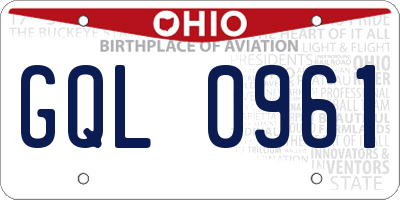 OH license plate GQL0961